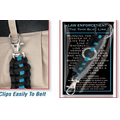 The Thin Blue Line Paracord Key Chain w/ Card